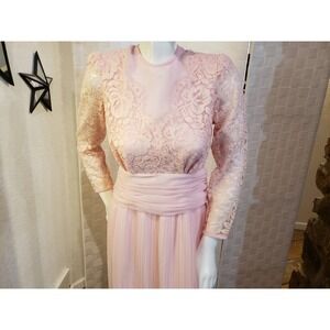 Vintage Miss Elliette California Sheer Chiffon And Lace Party Dress Size 10